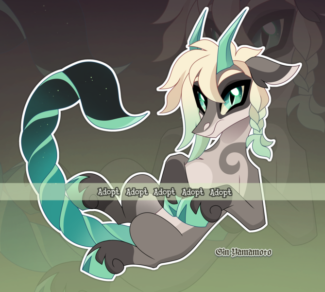 Size: 4029x3612 | Tagged: safe, artist:gkolae, derpibooru import, oc, unofficial characters only, hybrid, pony, braid, horns, image, png, scorpion tail, tail, unshorn fetlocks, zoom layer