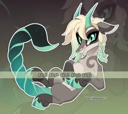 Size: 4029x3612 | Tagged: safe, artist:gkolae, derpibooru import, oc, unofficial characters only, hybrid, pony, braid, horns, image, png, scorpion tail, tail, unshorn fetlocks, zoom layer