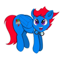 Size: 4200x4200 | Tagged: safe, artist:engi, derpibooru import, oc, oc:engi, unofficial characters only, pegasus, pony, goggles, image, looking at you, male, open mouth, outline, pegasus oc, png, simple background, solo, transparent background, white outline, wings