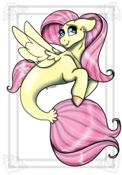 Size: 4176x6000 | Tagged: safe, artist:daynaskully, derpibooru import, fluttershy, pegasus, pony, seapony (g4), clothes, cute, digital art, dorsal fin, female, fin wings, fins, fish tail, flowing mane, flowing tail, green eyes, high res, image, mare, mermay, pink mane, pink tail, png, seaponified, seapony fluttershy, see-through, signature, simple background, smiling, solo, species swap, speedpaint, tail, white background, wings