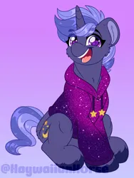 Size: 1600x2129 | Tagged: safe, artist:missbramblemele, derpibooru import, oc, oc:moonwalker, pony, unicorn, clothes, female, hoodie, image, jpeg, mare, simple background, solo