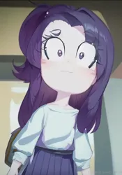 Size: 448x640 | Tagged: safe, derpibooru import, edit, edited screencap, machine learning generated, screencap, rarity, human, dance magic, equestria girls, spoiler:eqg specials, anime, background, female, image, png