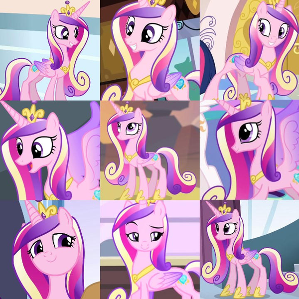 Size: 720x720 | Tagged: safe, artist:megalobronia, derpibooru import, edit, screencap, princess cadance, alicorn, a canterlot wedding, equestria games (episode), equestria girls, equestria girls (movie), games ponies play, princess spike (episode), the crystalling, three's a crowd, collage, colored wings, crown, gradient wings, hoof shoes, image, jewelry, peytral, png, regalia, wings