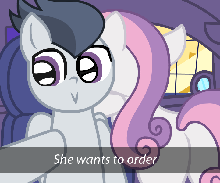 Size: 722x600 | Tagged: safe, artist:lunaticdawn, derpibooru import, rumble, sweetie belle, pegasus, pony, unicorn, :>, base, base used, butt, car, car interior, female, he wants to order, image, male, meme, older, older rumble, older sweetie belle, plot, png, rumbelle, selfie, shipping, sitting, straight, sweetie butt, text