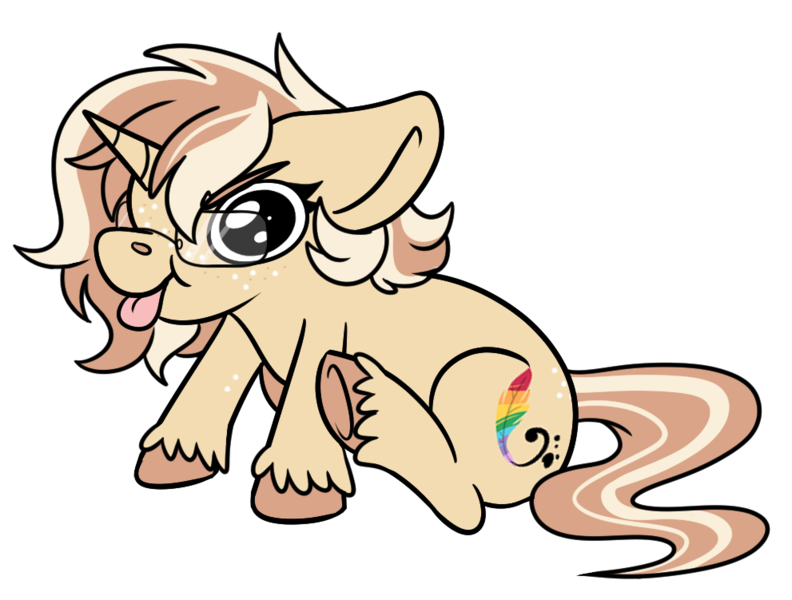 Size: 991x751 | Tagged: safe, artist:rokosmith26, derpibooru import, oc, oc:lulubell, unofficial characters only, pony, unicorn, angy, big eyes, cheeky, chibi, commission, cute, derp, female, floppy ears, glasses, horn, image, mare, png, simple background, sitting, solo, tongue out, transparent background, underhoof, unicorn oc, unshorn fetlocks, ych result, your character here