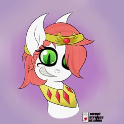 Size: 4000x4000 | Tagged: safe, artist:sweetstrokesstudios, derpibooru import, oc, oc:pearl rose, pegasus, pony, sphinx, bust, image, png, smug, solo, species swap, sphinxified