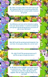 Size: 2048x3255 | Tagged: safe, derpibooru import, official, celena, fancypants, gilda, lord goldstone, posey shy, spike, spitfire, starlight glimmer, sweetie belle, trixie, dragon, pony, unicorn, brooch, cape, clothes, dialogue, dialogue box, english, event, female, filly, foal, gameloft, hat, horn, image, implied mistmane, jewelry, lunar new year, mare, mobile game, my little pony: magic princess, night guard, png, speech bubble, text, trixie's cape, trixie's hat, winged spike, wings