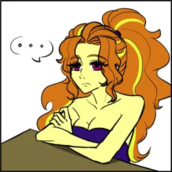Size: 856x856 | Tagged: safe, artist:daazzlin, derpibooru import, edit, adagio dazzle, equestria girls, breasts, cleavage, cropped, explicit source, female, image, png, simple background, solo, white background