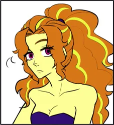Size: 895x987 | Tagged: safe, artist:daazzlin, derpibooru import, edit, adagio dazzle, equestria girls, breasts, cleavage, cropped, explicit source, female, image, png, simple background, solo, white background