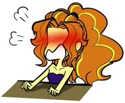 Size: 912x751 | Tagged: safe, artist:daazzlin, derpibooru import, edit, adagio dazzle, equestria girls, blushing, cropped, explicit source, female, image, open mouth, png, simple background, solo, white background