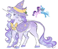 Size: 3919x3302 | Tagged: safe, artist:jhayarr23, artist:mysthooves, derpibooru import, starlight glimmer, trixie, oc, pony, unicorn, bipedal, cheek squish, cloven hooves, colored hooves, female, female focus, hat, heart, heart mark, image, leonine tail, lesbian, looking at you, magical lesbian spawn, mare, offspring, open mouth, open smile, parent:starlight glimmer, parent:trixie, parents:startrix, png, raised tail, ribbon, shipping, signature, simple background, smiling, solo, solo focus, squishy cheeks, startrix, tail, white background