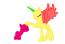 Size: 1086x736 | Tagged: dead source, safe, artist:crystalmoon101, derpibooru import, oc, unofficial characters only, alicorn, pony, base, duo, eyes closed, foal, image, png