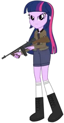 Size: 2144x4096 | Tagged: safe, artist:edy_january, artist:starryshineviolet, derpibooru import, edit, vector edit, twilight sparkle, twilight sparkle (alicorn), alicorn, human, equestria girls, angry, boots, clothes, girls und panzer, gun, image, jacket, link, link in description, looking at you, m1928, marine, marines, meme, military, military uniform, pants, png, rage, rage face, saunders, shirt, shoes, short pants, socks, soldier, solo, stockings, submachinegun, t-shirt, the legend of zelda, thigh highs, tommy gun, trigger discipline, triggered, uniform, united states, vector, weapon