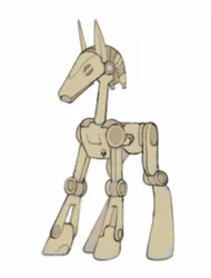 Size: 971x1276 | Tagged: safe, artist:partyponypower, derpibooru import, ponified, pony, robot, robot pony, battle droid, droid, image, jpeg, simple background, solo, standing, star wars, white background