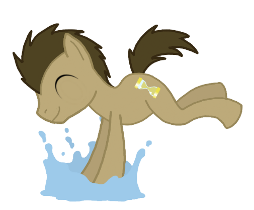 Size: 505x417 | Tagged: safe, artist:cuttycommando, derpibooru import, doctor whooves, time turner, pony, image, png, simple background, solo, transparent background, water