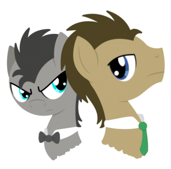 Size: 551x543 | Tagged: safe, artist:cuttycommando, derpibooru import, doctor whooves, time turner, pony, discorded whooves, duality, image, png, simple background, transparent background