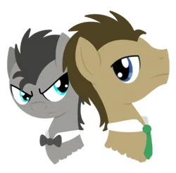 Size: 551x543 | Tagged: safe, artist:cuttycommando, derpibooru import, doctor whooves, time turner, pony, discorded whooves, duality, image, png, simple background, transparent background