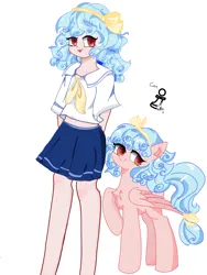 Size: 1600x2133 | Tagged: safe, artist:pumpkin06970, derpibooru import, cozy glow, human, pegasus, pony, clothes, female, filly, foal, humanized, image, png, rook, sailor uniform, self paradox, self ponidox, simple background, uniform, white background