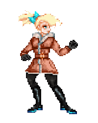 Size: 800x1000 | Tagged: safe, artist:menalia, derpibooru import, velvet reindeer, human, them's fightin' herds, animated, boots, clothes, coat, community related, female, gif, gloves, humanized, image, pants, pixel art, ponytail, ribbon, shoes, simple background, socks, solo, stockings, street fighter, style emulation, thigh highs, transparent background