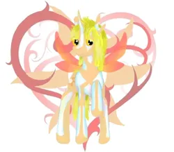 Size: 400x350 | Tagged: safe, artist:gladetiger, derpibooru import, oc, oc:sparkfree, changeling, original species, ascended changeling, heart, image, looking at you, lowres, png, solo