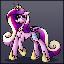 Size: 3000x3000 | Tagged: safe, artist:sadfloorlamp, derpibooru import, part of a set, princess cadance, alicorn, pony, cadancepred, colored, colored wings, concave belly, content, crown, digestion without weight gain, eyebrows, eyebrows visible through hair, eyelashes, female, floppy ears, folded wings, frame, gradient background, gradient mane, gradient tail, gradient wings, happy, high res, hoof shoes, image, jewelry, lightly watermarked, long mane, looking at you, mare, mass vore, multiple prey, part of a series, peytral, png, post-vore, princess shoes, raised hoof, regalia, satisfied, shading, slim, smiling, smug, smugdance, solo, standing, striped mane, striped tail, tail, thin, unknown prey, vore, wall of tags, watermark, wings