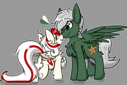 Size: 3000x2000 | Tagged: safe, derpibooru import, oc, oc:awya lightfeather, oc:summer breeze, unofficial characters only, pegasus, pony, image, long tail, looking at each other, looking at someone, nuzzling, pegasus oc, png, size difference, smiling, smiling at each other, tail, wings
