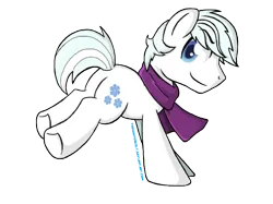 Size: 1111x833 | Tagged: safe, artist:thewintercolt, derpibooru import, double diamond, earth pony, pony, butt, clothes, cute, daaaaaaaaaaaw, double dawwmond, image, male, plot, png, scarf, simple background, solo, stallion, transparent background