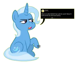Size: 2172x1816 | Tagged: suggestive, artist:queertrixie, derpibooru import, trixie, pony, female, image, mare, meta, outline, png, solo, speech bubble, transparent, twitter