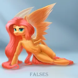 Size: 2000x2000 | Tagged: safe, artist:falses, derpibooru import, fluttershy, pony, semi-anthro, adorasexy, bedroom eyes, cute, digital art, eyelashes, eyes open, female, human shoulders, humanoid torso, image, legs, legs together, lineless, looking at you, mare, png, sexy, shading, shyabetes, simple background, solo, spread wings, spreading, tail, thighs, wide hips, wings