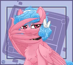 Size: 2150x1920 | Tagged: safe, artist:swishyfishy4308, derpibooru import, cozy glow, pegasus, pony, bow, chest fluff, collar, female, hair bow, image, mare, older, older cozy glow, png, simple background