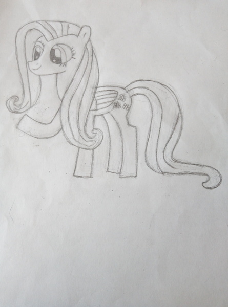 Size: 3120x4208 | Tagged: safe, derpibooru import, fluttershy, pony, image, jpeg, traditional art