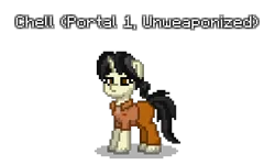 Size: 512x308 | Tagged: safe, artist:dematrix, derpibooru import, ponified, pony, unicorn, pony town, chell, female, image, mare, png, portal (valve), simple background, transparent background