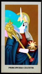 Size: 434x750 | Tagged: safe, artist:pizza split, derpibooru import, princess celestia, alicorn, pony, description is relevant, female, halo, image, italian, mare, png, scepter, twilight scepter