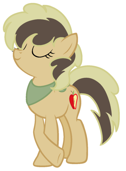 Size: 952x1288 | Tagged: safe, artist:stack-of-cookies, derpibooru import, oc, oc:gala apple, earth pony, pony, base used, female, image, mare, offspring, parent:applejack, parent:caramel, parents:carajack, png, simple background, solo, transparent background