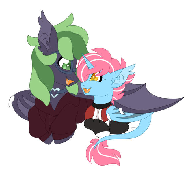 Size: 5812x5302 | Tagged: safe, artist:crazysketch101, derpibooru import, oc, oc:marley, oc:sora kite, bat pony, pony, image, png