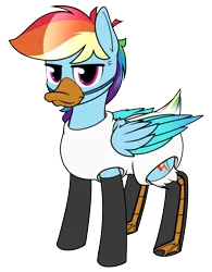 Size: 3200x4100 | Tagged: safe, artist:dacaoo, derpibooru import, rainbow dash, clothes, costume, image, mask, png, rainbow duck, socks, stockings, thigh highs