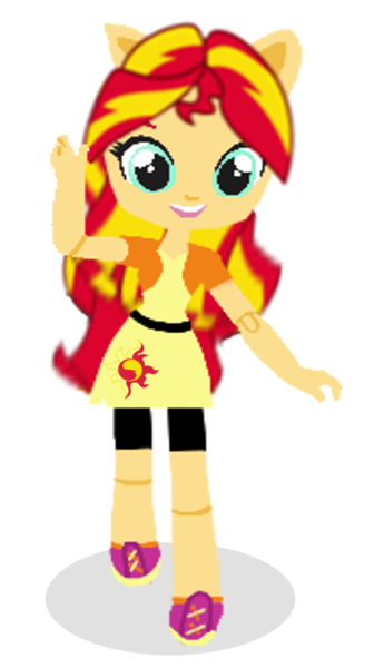 Size: 669x1193 | Tagged: safe, artist:sunsetshimmer333, derpibooru import, sunset shimmer, equestria girls, alternate universe, doll, equestria girls minis, image, png, simple background, smiling, solo, toy, transparent background, waving