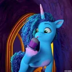 Size: 1080x1080 | Tagged: safe, derpibooru import, official, screencap, pony, unicorn, g5, my little pony: make your mark, my little pony: make your mark chapter 2, cute, drink, drinking, drinking straw, female, image, jpeg, mare, misty brightdawn, mistybetes, smoothie, solo