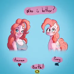 Size: 718x718 | Tagged: safe, artist:haku nichiya, derpibooru import, pinkie pie, earth pony, human, pony, equestria girls, blushing, cutie mark, image, jpeg, smiling