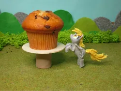 Size: 5152x3864 | Tagged: safe, alternate version, artist:malte279, derpibooru import, part of a set, derpy hooves, pony, 3d print, 3d printing pen, craft, cute, derpabetes, food, image, irl, jpeg, muffin, photo, sculpture, solo, that pony sure does love muffins