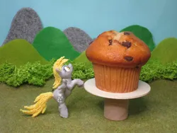 Size: 2048x1536 | Tagged: safe, alternate version, artist:malte279, derpibooru import, part of a set, derpy hooves, pony, 3d print, 3d printing pen, craft, cute, derpabetes, food, image, irl, jpeg, muffin, photo, sculpture, solo, that pony sure does love muffins