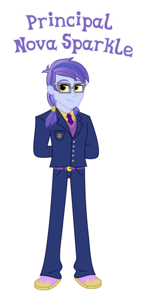 Size: 2762x5835 | Tagged: safe, anonymous artist, derpibooru import, oc, oc:prince nova sparkle, unofficial characters only, human, equestria girls, absurd resolution, accessories, belt, belt buckle, buttons, clothes, cutie mark, cutie mark on clothes, equestria girls-ified, eye lashes, eyebrows, facial hair, g4, glasses, goatee, hair ring, hands behind back, human oc, image, looking, looking at you, male, necktie, offspring, pants, parent:alumnus shining armor, parent:sci-twi, parent:shining armor, parent:twilight sparkle, parents:alumnusshiningscitwisparkle, parents:shining sparkle, png, pocket, ponytail, principal nova sparkle, product of incest, shakespearicles, shirt, shoes, simple background, socks, solo, suit, sweater, text, transparent background, wall of tags