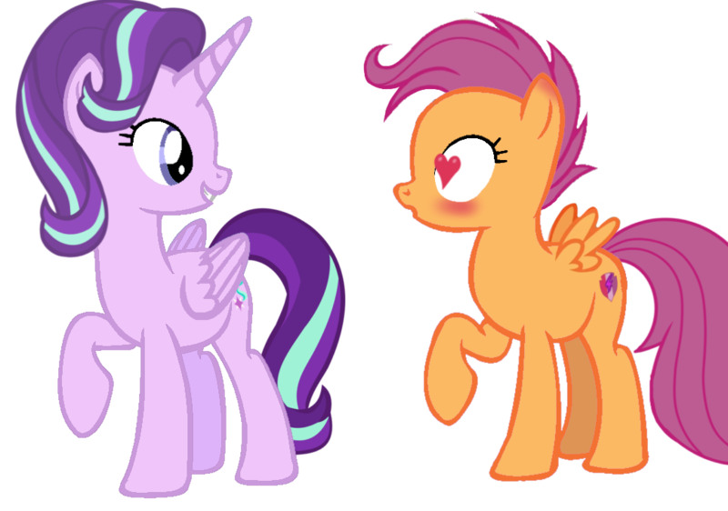 Size: 1036x728 | Tagged: safe, artist:scootadash4ever, derpibooru import, scootaloo, starlight glimmer, alicorn, pegasus, pony, 2023, alicornified, blushing, derpibooru exclusive, duo, ear blush, female, folded wings, glimmerloo, heart, heart eyes, image, lesbian, looking at each other, looking at someone, love at first sight, mare, older, older scootaloo, open mouth, png, race swap, raised hoof, shipping, show accurate, simple background, smiling, spread wings, starlicorn, teeth, transparent background, wingboner, wingding eyes, wings, xk-class end-of-the-world scenario