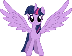 Size: 6000x4664 | Tagged: safe, artist:timeimpact, derpibooru import, twilight sparkle, twilight sparkle (alicorn), alicorn, pony, magical mystery cure, female, image, mare, png, pose, simple background, solo, spread wings, transparent background, vector, wings