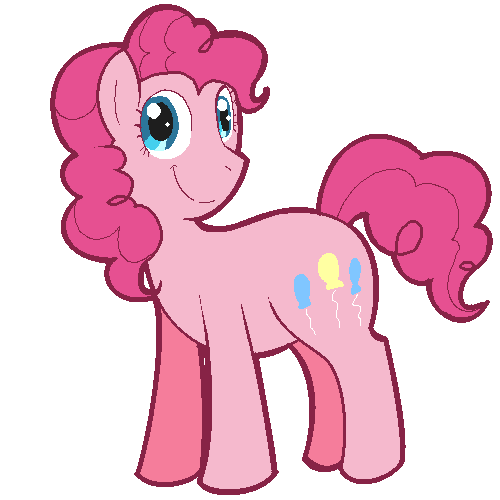 Size: 500x500 | Tagged: safe, artist:flutterguy, derpibooru import, pinkie pie, earth pony, pony, image, png, simple background, smiling, solo, white background