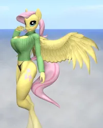 Size: 744x924 | Tagged: suggestive, derpibooru import, screencap, fluttershy, anthro, breasts, busty fluttershy, furry, image, jpeg, second life, sexy, solo, video at source, video in description, youtube shorts