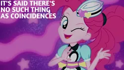 Size: 1920x1080 | Tagged: safe, derpibooru import, edit, edited screencap, editor:quoterific, screencap, pinkie pie, coinky-dink world, eqg summertime shorts, equestria girls, doctor who, image, png, solo