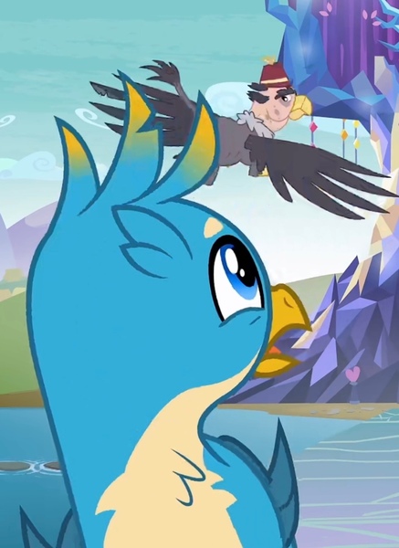 Size: 878x1206 | Tagged: safe, derpibooru import, gallus, grampa gruff, gryphon, school daze, season 8, spoiler:s08, image, jpeg