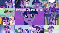 Size: 1280x721 | Tagged: safe, derpibooru import, editor:quoterific, fluttershy, pinkie pie, princess celestia, princess luna, spike, starlight glimmer, sunburst, twilight sparkle, twilight sparkle (alicorn), alicorn, a canterlot wedding, all bottled up, amending fences, castle sweet castle, celestial advice, once upon a zeppelin, school daze, shadow play, the ending of the end, the last problem, the return of harmony, winter wrap up, big crown thingy, crying, crylight sparkle, discorded twilight, element of magic, image, jewelry, png, regalia, sad, tissue, tissue box