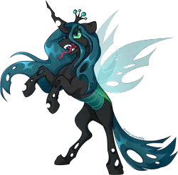 Size: 2822x2792 | Tagged: safe, alternate version, artist:sunny-side-upside-down, derpibooru import, queen chrysalis, commission, commissioner:reversalmushroom, image, png, simple background, transparent background